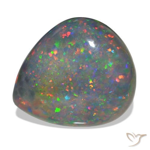 Ópalo negro Multicolor natural de 47.99 ct, En forma de pera, Opaco
