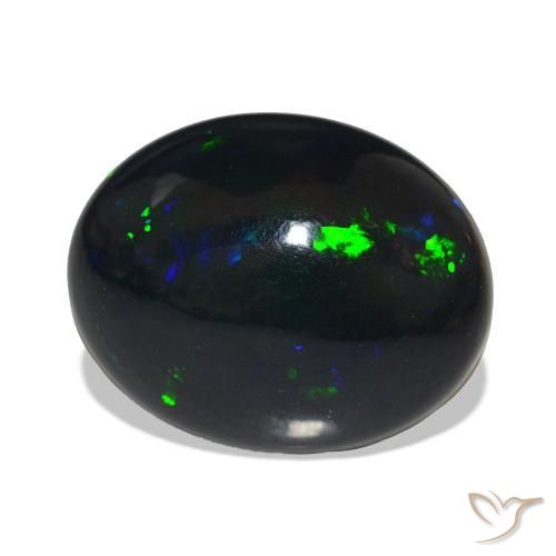 Ópalo negro Multicolor natural de 11.99 ct, Ovalada, Opaco