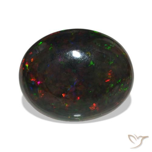 Ópalo negro Multicolor natural de 13.53 ct, Ovalada, Opaco