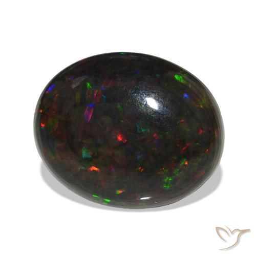 Ópalo negro Multicolor natural de 13.53 ct, Ovalada, Opaco
