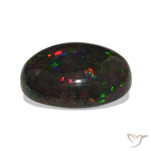 Ópalo negro Multicolor natural de 13.53 ct, Ovalada, Opaco