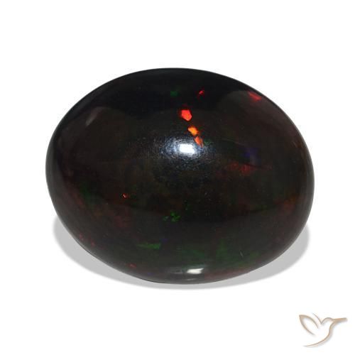 Ópalo negro Multicolor natural de 9.65 ct, Ovalada, Opaco