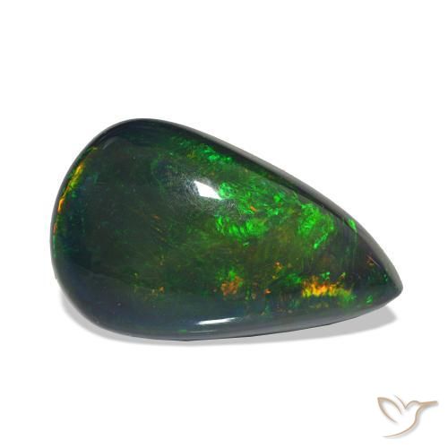Ópalo negro Multicolor natural de 11.20 ct, En forma de pera, Opaco