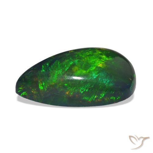 Ópalo negro Multicolor natural de 11.20 ct, En forma de pera, Opaco