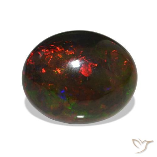 Ópalo negro Multicolor natural de 10.15 ct, Ovalada, Opaco