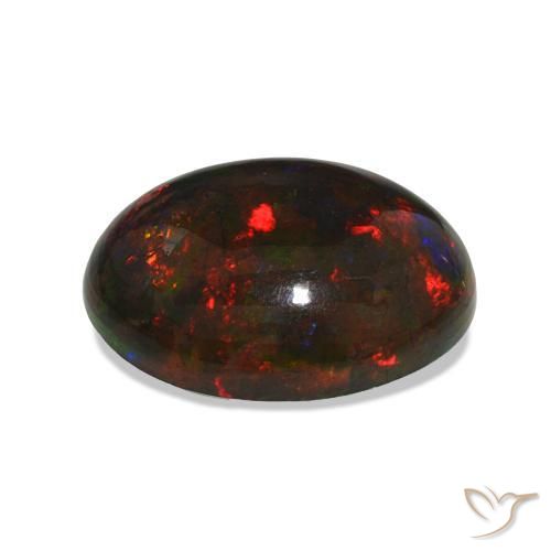Ópalo negro Multicolor natural de 10.15 ct, Ovalada, Opaco