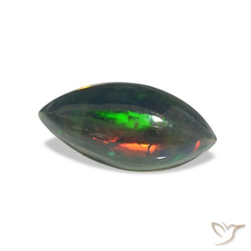 Ópalo negro multicolor natural de 0,64 ct, marquesa, translúcido