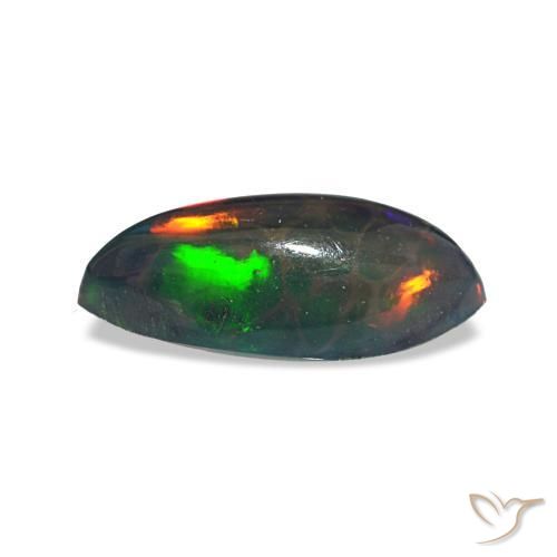 Ópalo negro multicolor natural de 0,64 ct, marquesa, translúcido