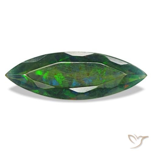 Ópalo negro multicolor natural de 2,17 ct, marquesa, translúcido