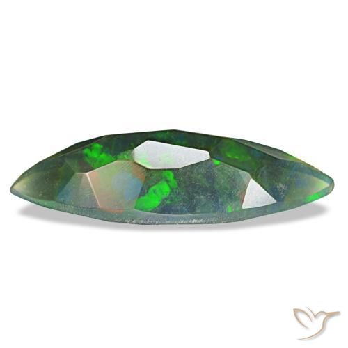 Ópalo negro multicolor natural de 2,17 ct, marquesa, translúcido