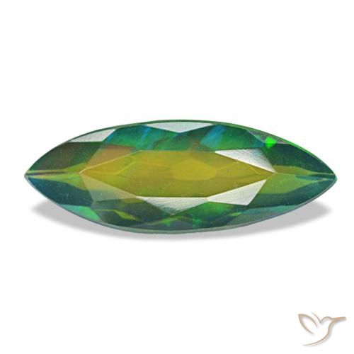 Ópalo negro multicolor natural de 1,50 ct, marquesa, translúcido