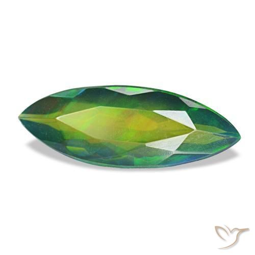 Ópalo negro multicolor natural de 1,50 ct, marquesa, translúcido