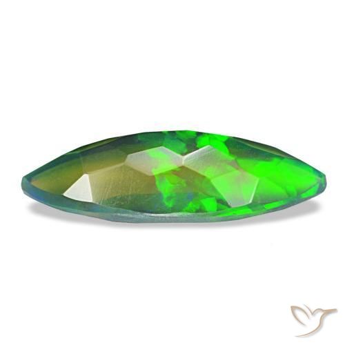 Ópalo negro multicolor natural de 1,50 ct, marquesa, translúcido