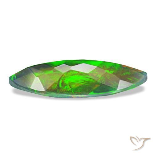 Ópalo negro multicolor natural de 2,28 ct, marquesa, translúcido