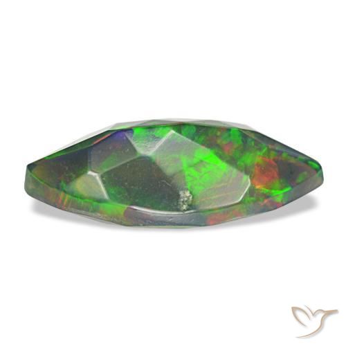 Ópalo negro multicolor natural de 1,00 ct, marquesa, translúcido