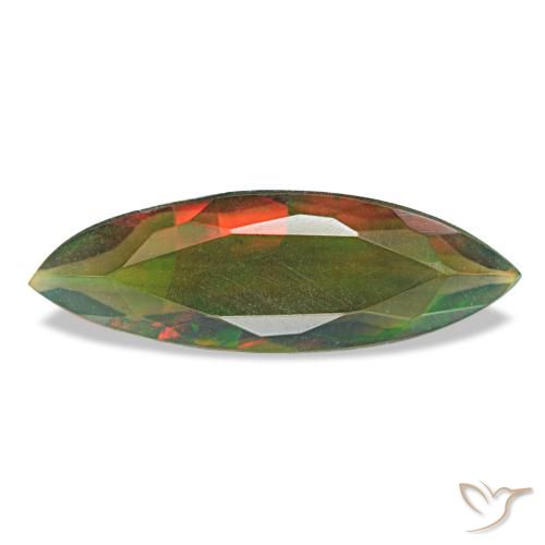 Ópalo negro multicolor natural de 1,16 ct, marquesa, translúcido
