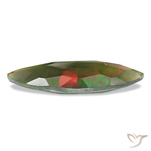 Ópalo negro multicolor natural de 1,16 ct, marquesa, translúcido