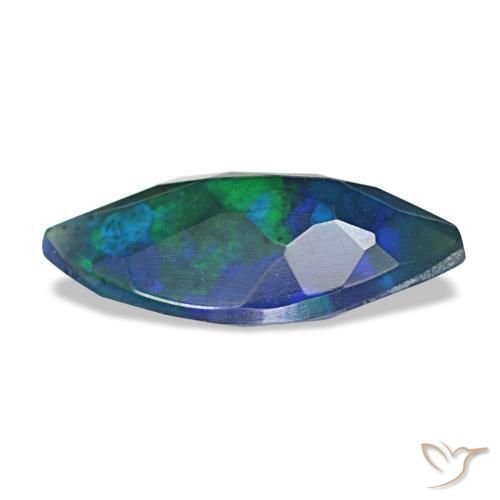 Ópalo negro multicolor natural de 0,96 ct, marquesa, opaco
