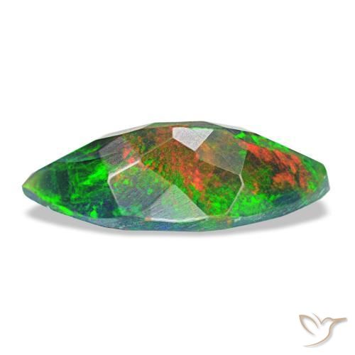 Ópalo negro multicolor natural de 1,44 ct, marquesa, opaco