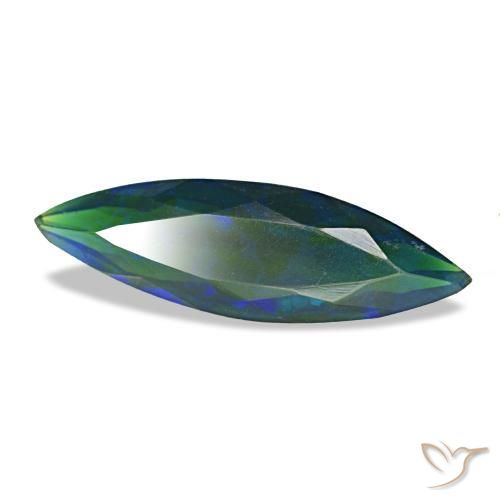 Ópalo negro multicolor natural de 1,81 ct, marquesa, translúcido