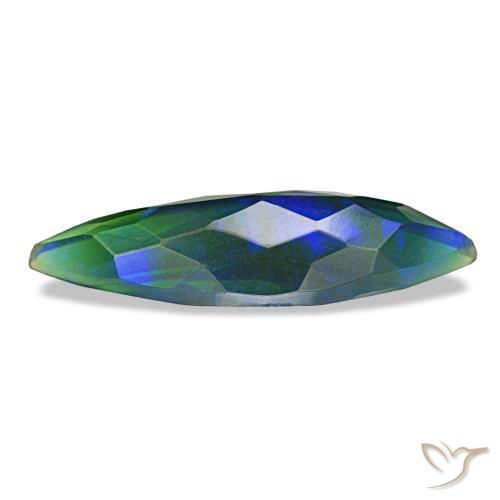 Ópalo negro multicolor natural de 1,81 ct, marquesa, translúcido