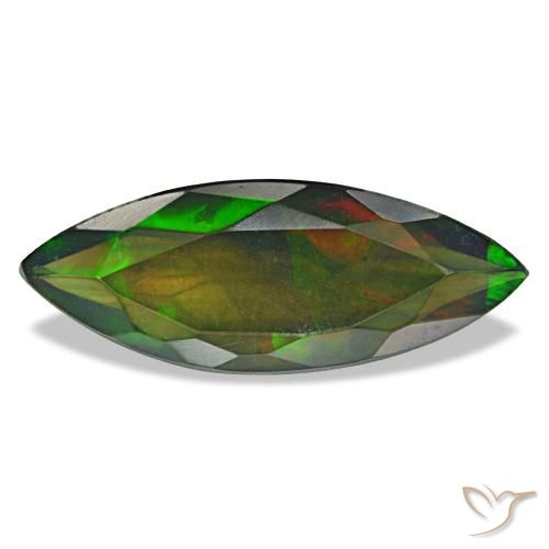 Ópalo negro multicolor natural de 2,60 ct, marquesa, translúcido