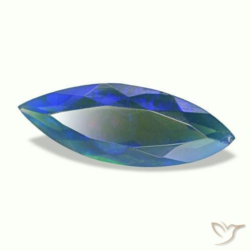 Ópalo negro multicolor natural de 1,12 ct, marquesa, translúcido