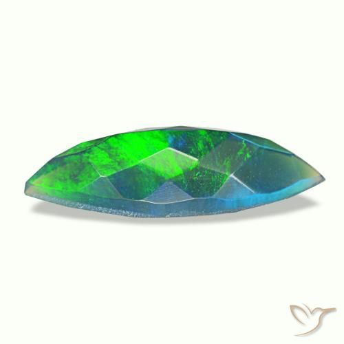 Ópalo negro multicolor natural de 1,12 ct, marquesa, translúcido