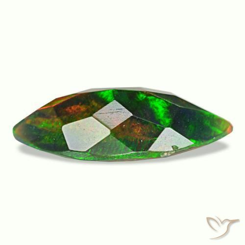 Ópalo negro multicolor natural de 1,49 ct, marquesa, opaco