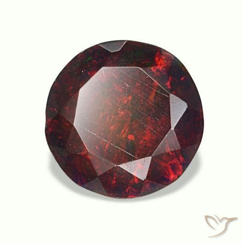 Ópalo negro multicolor natural de 1,33 ct, corte redondo, opaco