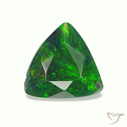 Ópalo negro multicolor de 0,42 ct, trillón, opaco
