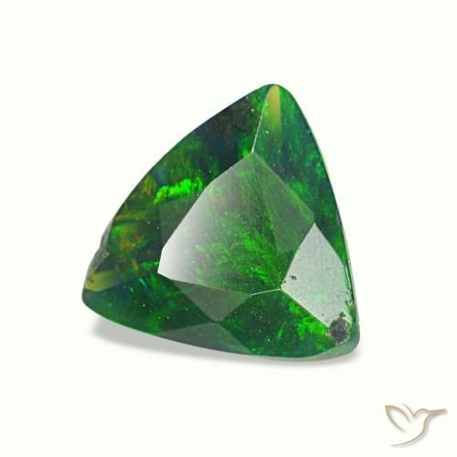Ópalo negro multicolor natural de 0,42 ct, trillón, opaco