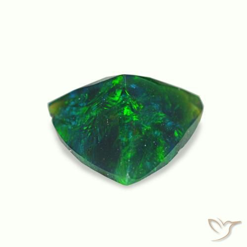 Ópalo negro multicolor natural de 0,42 ct, trillón, opaco