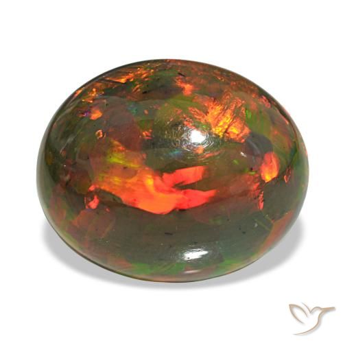 Ópalo negro multicolor de 10,13 ct, ovalado, opaco