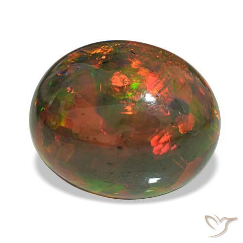 Ópalo negro multicolor natural de 10,13 ct, corte óvalo, opaco