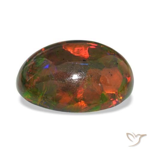 Ópalo negro multicolor natural de 10,13 ct, corte óvalo, opaco