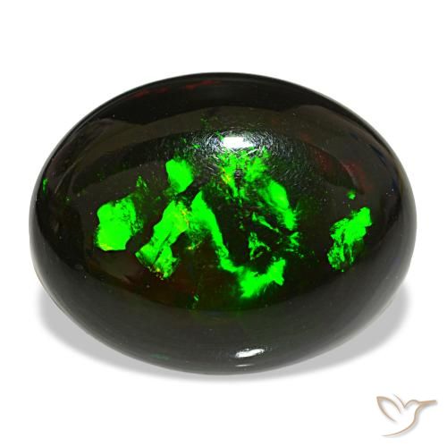 Ópalo negro multicolor natural de 16,22 ct, corte óvalo, opaco