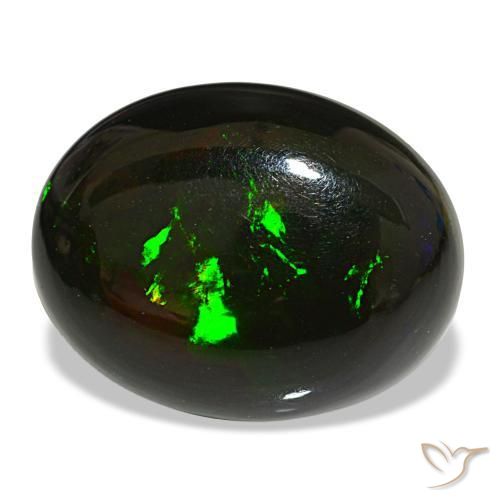 Ópalo negro multicolor natural de 16,22 ct, corte óvalo, opaco