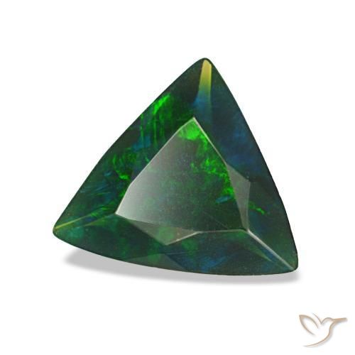 Ópalo negro multicolor natural de 0,61 ct, trillón, opaco
