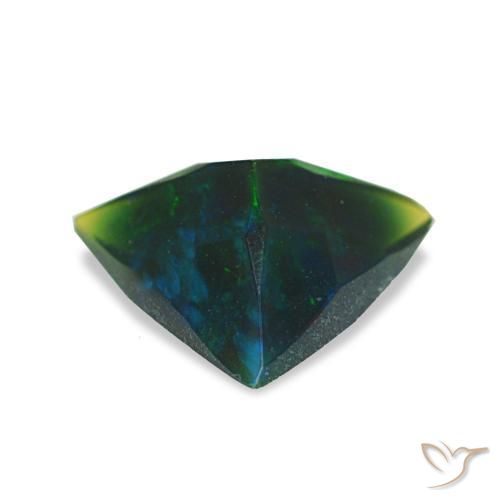 Ópalo negro multicolor natural de 0,61 ct, trillón, opaco