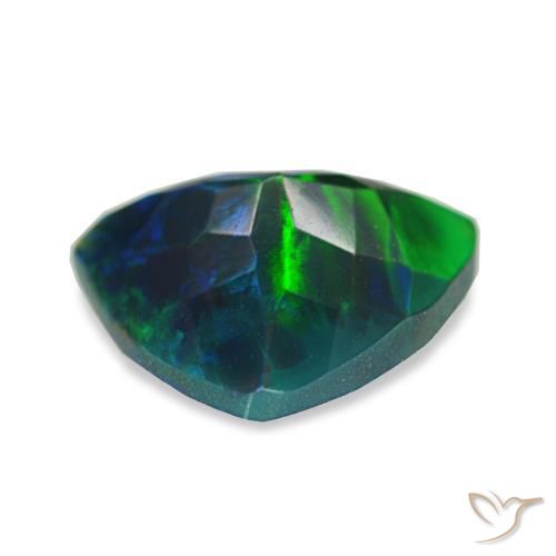 Ópalo negro multicolor natural de 1,18 ct, trillón, opaco