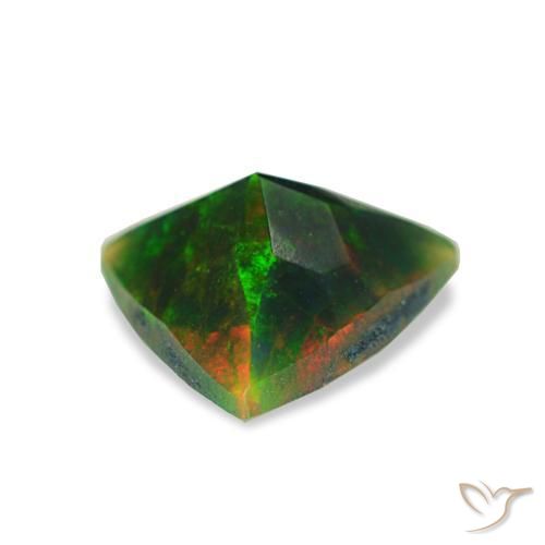 Ópalo negro multicolor natural de 0,63 ct, trillón, opaco