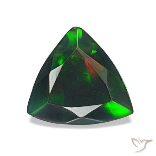 Ópalo negro multicolor natural de 1,07 ct, trillón, opaco