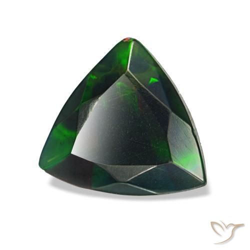 Ópalo negro multicolor natural de 1,07 ct, trillón, opaco