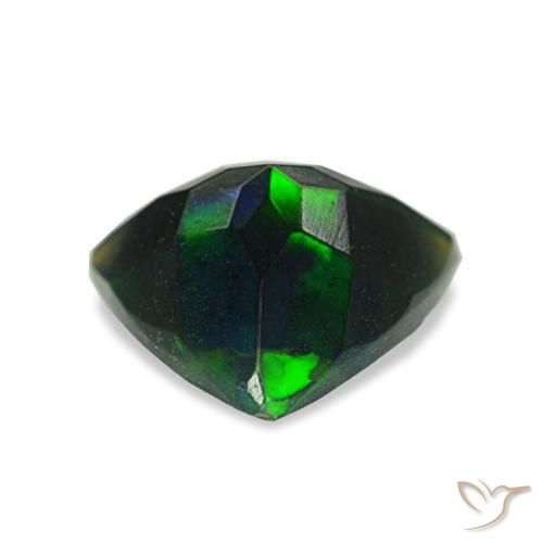 Ópalo negro multicolor natural de 1,07 ct, trillón, opaco