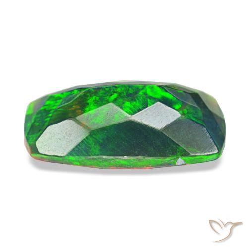 Ópalo negro multicolor natural de 1,31 ct, corte cojín, opaco