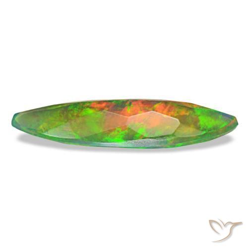 Ópalo negro multicolor natural de 1,79 ct, marquesa, translúcido