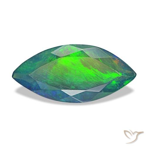 Ópalo negro multicolor natural de 1,94 ct, marquesa, translúcido