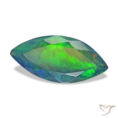 Ópalo negro multicolor natural de 1,94 ct, marquesa, translúcido