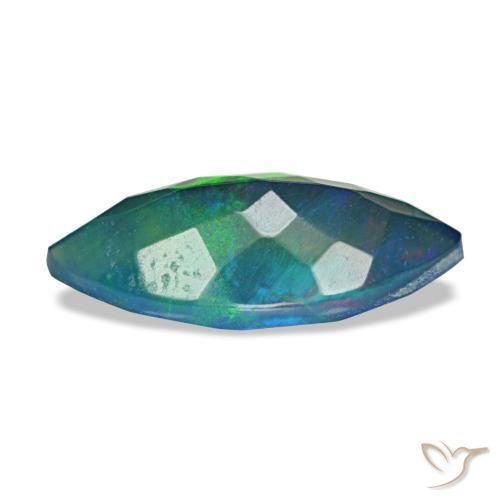 Ópalo negro multicolor natural de 1,94 ct, marquesa, translúcido